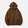 sleek solid color hoodie zip up urban chic style 6316