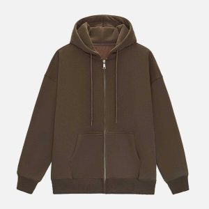 sleek solid color hoodie zipup design urban comfort 5612