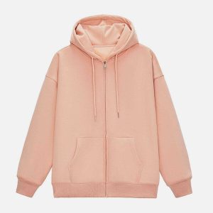sleek solid color hoodie zipup design urban comfort 8757