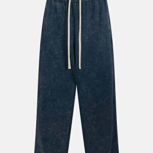 sleek solid color pants with drawstring urban comfort 4657