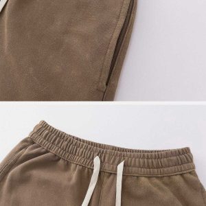 sleek solid color pants with drawstring urban comfort 7790