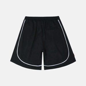 sleek solid color shorts   minimalist urban comfort 1905