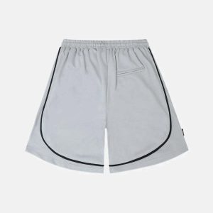 sleek solid color shorts   minimalist urban comfort 7197