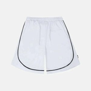 sleek solid color shorts   minimalist urban comfort 8171