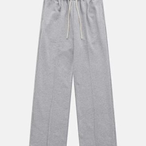 sleek solid color sweatpants with drawstring urban fit 4366