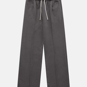 sleek solid color sweatpants with drawstring urban fit 7742