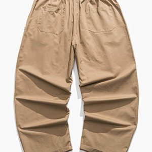 sleek solid color twill pants   minimalist urban fit 2193