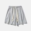 sleek solid drawstring shorts   minimalist urban wear 7714