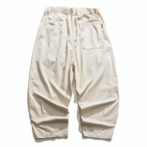 sleek twill wideleg pants solid & youthful style 4159