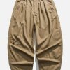 sleek twill wideleg pants solid & youthful style 4388