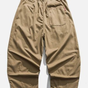 sleek twill wideleg pants solid & youthful style 7710