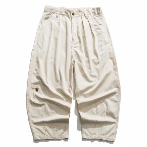 sleek twill wideleg pants solid & youthful style 8360