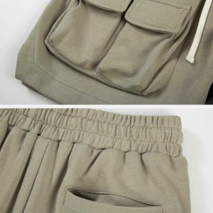 sleek zip up shorts with large pockets   urban trendsetter 3104