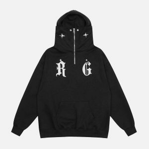 sleek zip up turtleneck hoodie   urban chic essential 1693