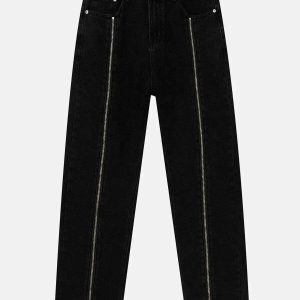 sleek zippered jeans straightleg for a youthful look 2467