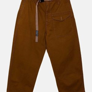 solid belt pants   sleek solid belt pants timeless urban appeal 3085