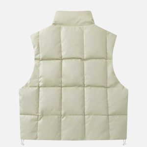 solid block puffer vest chic urban winter essential 8407