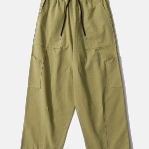 solid color casual pants sleek loose fit & urban comfort 4513
