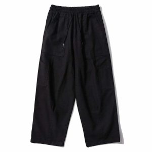solid color casual pants sleek loose fit & urban comfort 7465