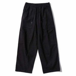 solid color casual pants sleek loose fit & urban comfort 8385