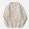 solid color knit sweater woven pattern chic appeal 3119