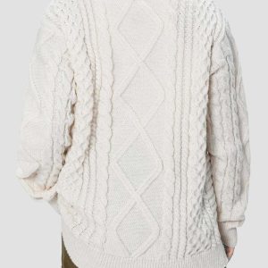 solid color knit sweater woven pattern chic appeal 6220