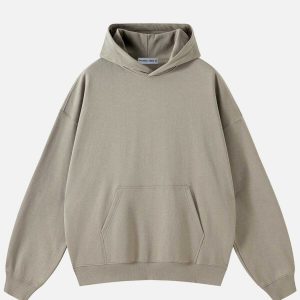 solid cotton hoodie   chic minimalist urban comfort 2143