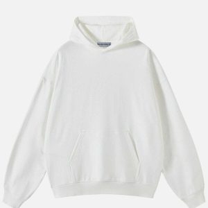 solid cotton hoodie   chic minimalist urban comfort 2529