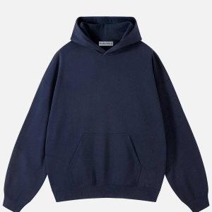 solid cotton hoodie   chic minimalist urban comfort 3757