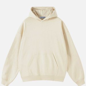 solid cotton hoodie   chic minimalist urban comfort 6819