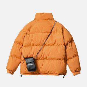 solid detachable satchel coat   chic & versatile winterwear 1436