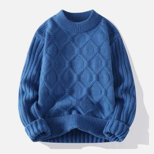 solid net jacquard sweater dynamic net pattern sweater chic jacquard design 1400