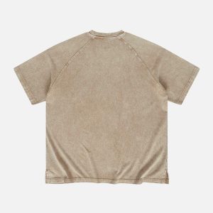 solid washed cotton tee   essential & youthful style 1702