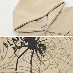 spider shadow print hoodie   edgy streetwear essential 1614