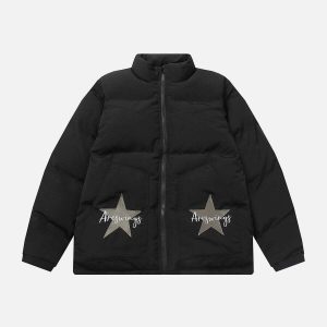 star detachable winter coat versatile star winter coat detachable design chic 8742