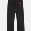 star embroidered jeans with letters youthful & bold design 1284