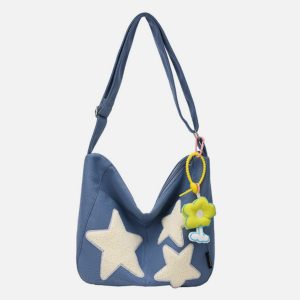 star embroidered towel shoulder bag   chic & youthful style 7410