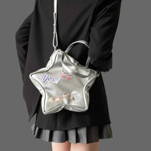 star holographic letter bag   chic & vibrant accessory 1630
