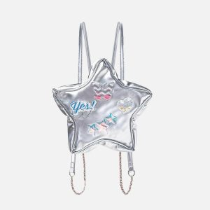 star holographic letter bag   chic & vibrant accessory 7955