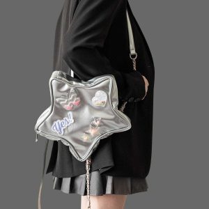star holographic letter bag   chic & vibrant accessory 8974