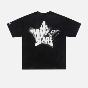 star letter print tee youthful & bold streetwear essential 5313