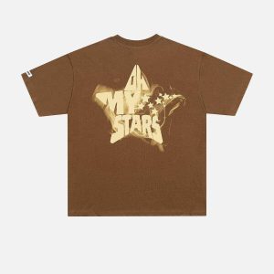 star letter print tee youthful & bold streetwear essential 7873