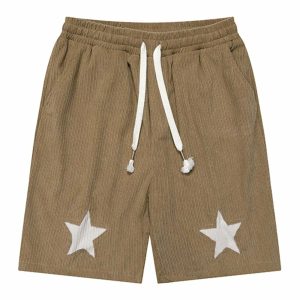star patchwork shorts   youthful & dynamic streetwear find 3380