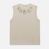 star print cotton vest   youthful & trendy urban style 4129