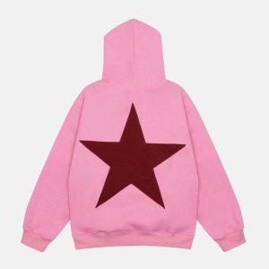 star print hoodie 'kenvibe'   youthful & dynamic urban style 3469