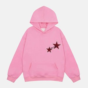 star print hoodie 'kenvibe'   youthful & dynamic urban style 8048