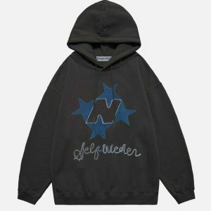 stellaris embroidered hoodie   chic urban streetwear 3574