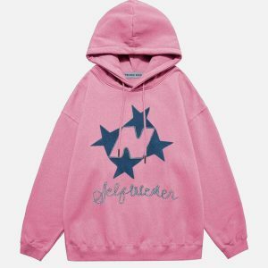 stellaris embroidered hoodie   chic urban streetwear 4025