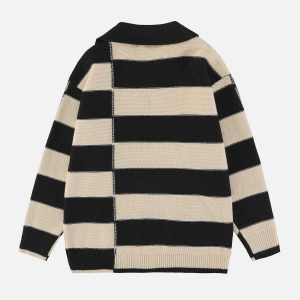 striped halfzip sweater dynamic & youthful streetwear 2080