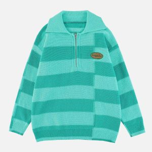 striped halfzip sweater dynamic & youthful streetwear 6444